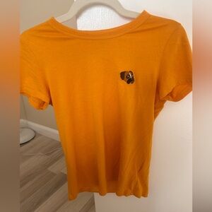 Sunday Best Vibrant Orange Tee with Dog Detail